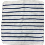 Dish Cloth, 100% Cotton Basket Weave, White with Blue Stripe, 14"x15"